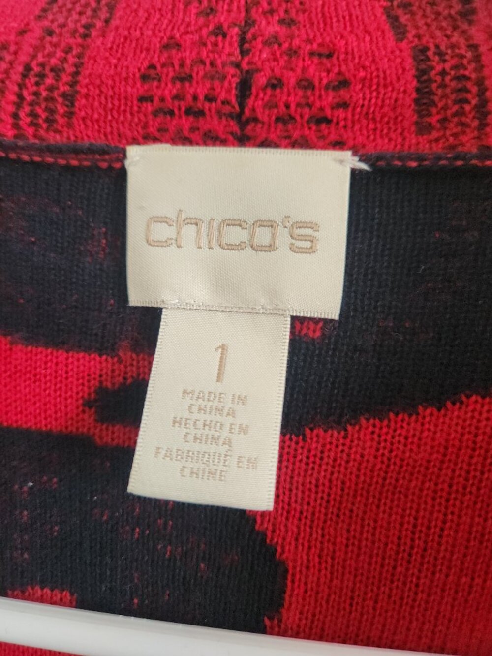 Chicos Red and Black Jacket - Picture 2 of 4